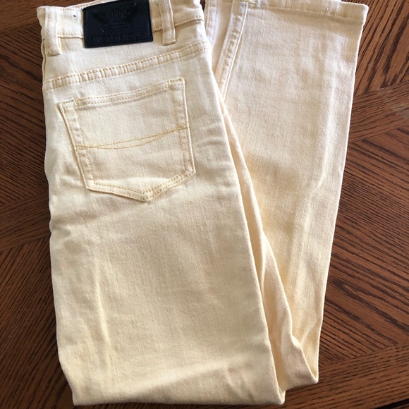 Victorious YELLOW Men's Skinny Fit Stretch Denim Jeans - Picture 6 of 7